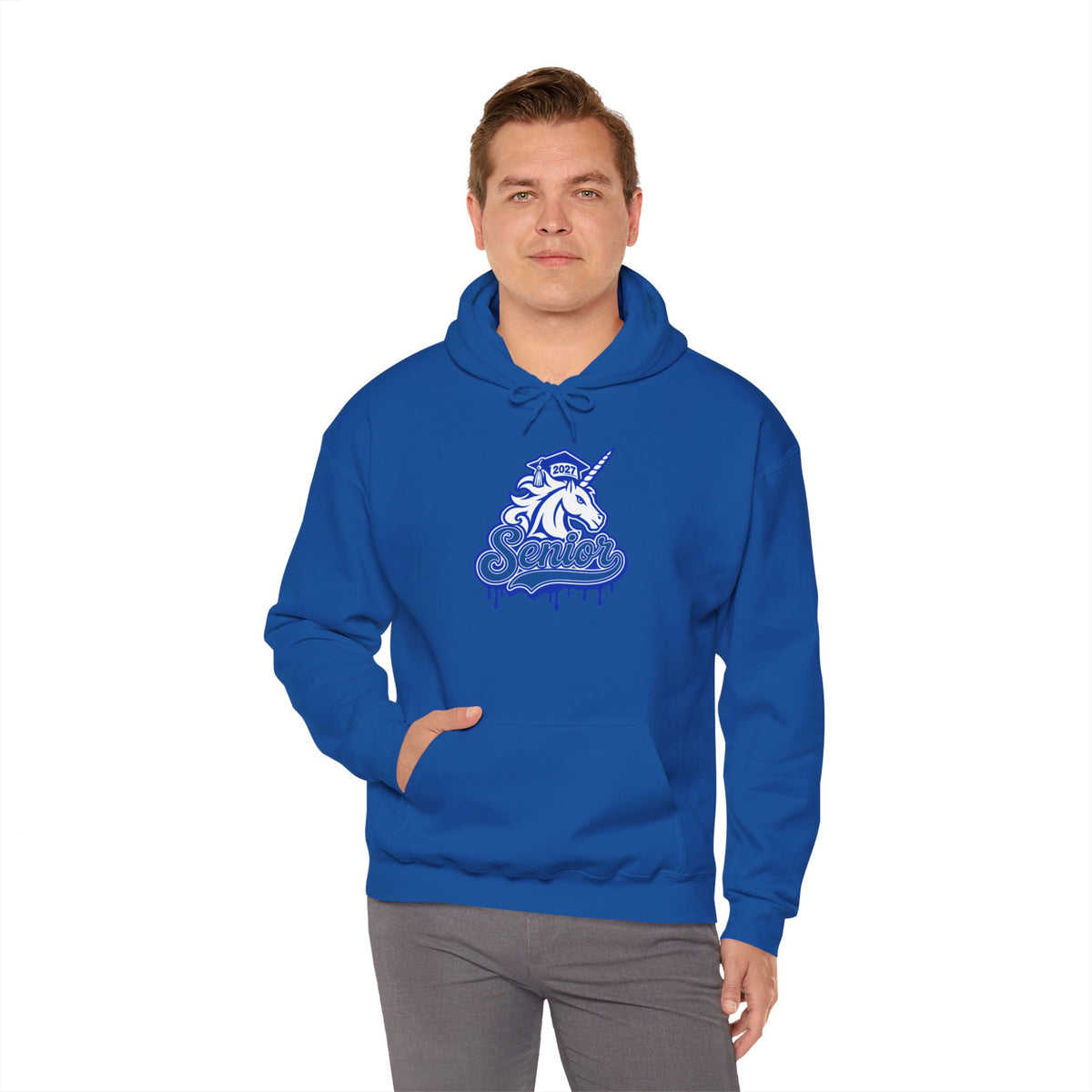Senior Unicorn Hoodie — Drip Design Graduation Sweatshirt