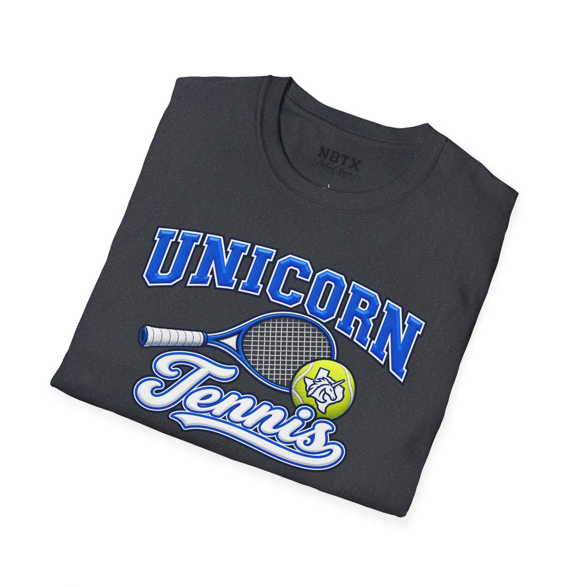 New Braunfels Unicorns Tennis T-Shirt - Script