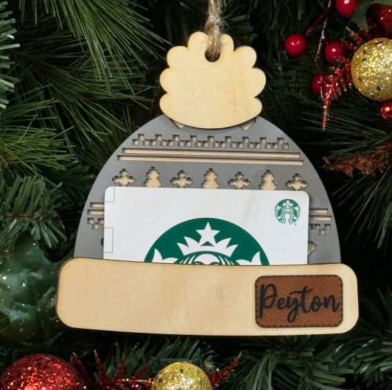 Adorable Winter Hat Styled Gift Card Holder Christmas Ornament